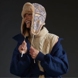 Anthropologie Patterned Trapper Hat